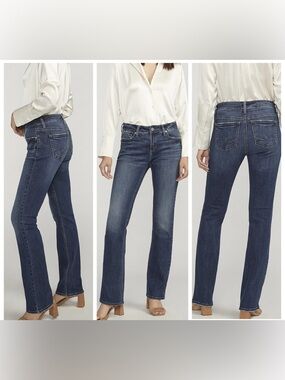 Silver Jeans Co. Women's Elyse Mid Rise Slim Bootcut Jeans Indigo Size 32 NEW